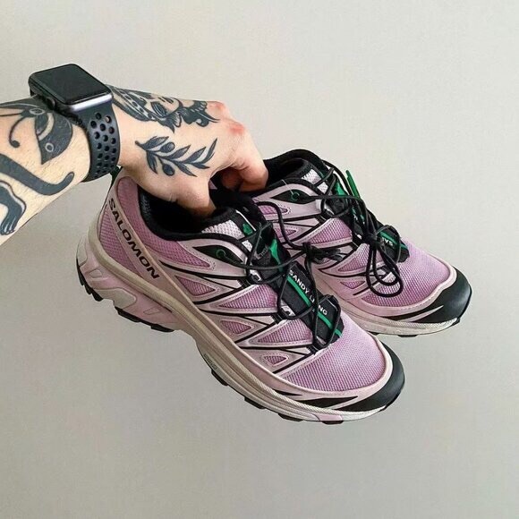 Salomon Women's Pink and Black Running Shoes